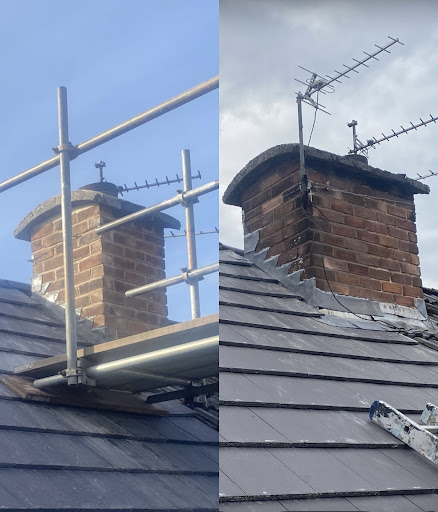 Customer comparison of the chimney brickwork alteration at Denebank Road