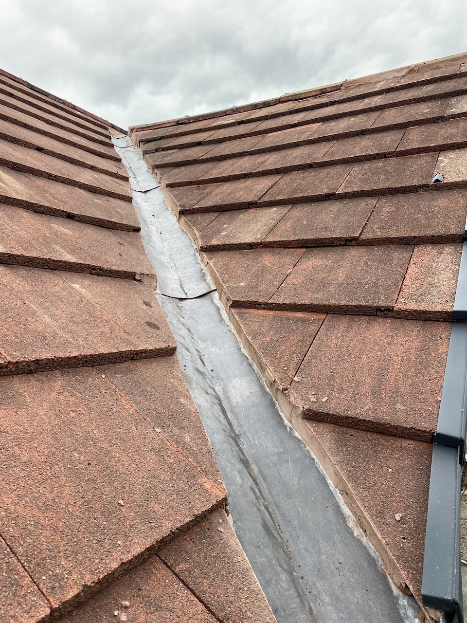 After: renewed lead roof valley in Halewood