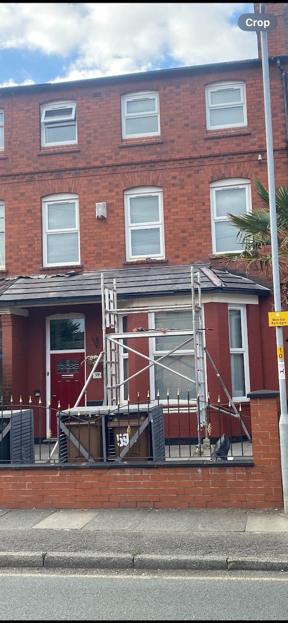 Photograph from our leaking porch roof replacement in Waterloo