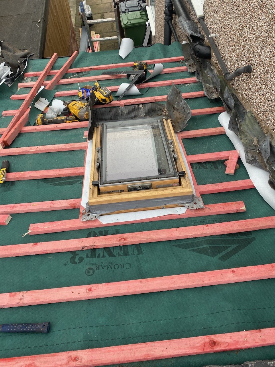 Crosby extension roof and roof window during the project