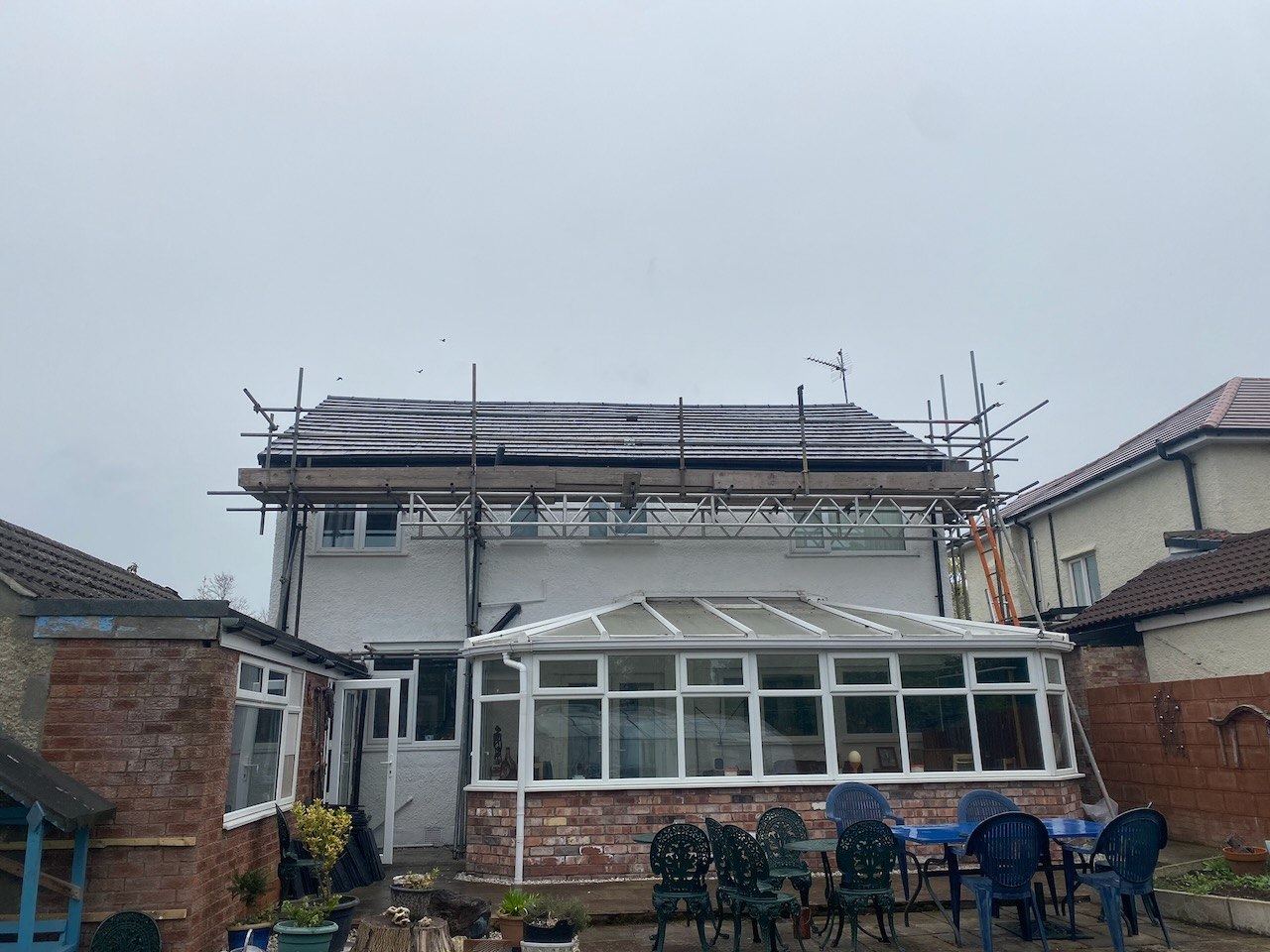 The renewed main roof in Upton, Wirral